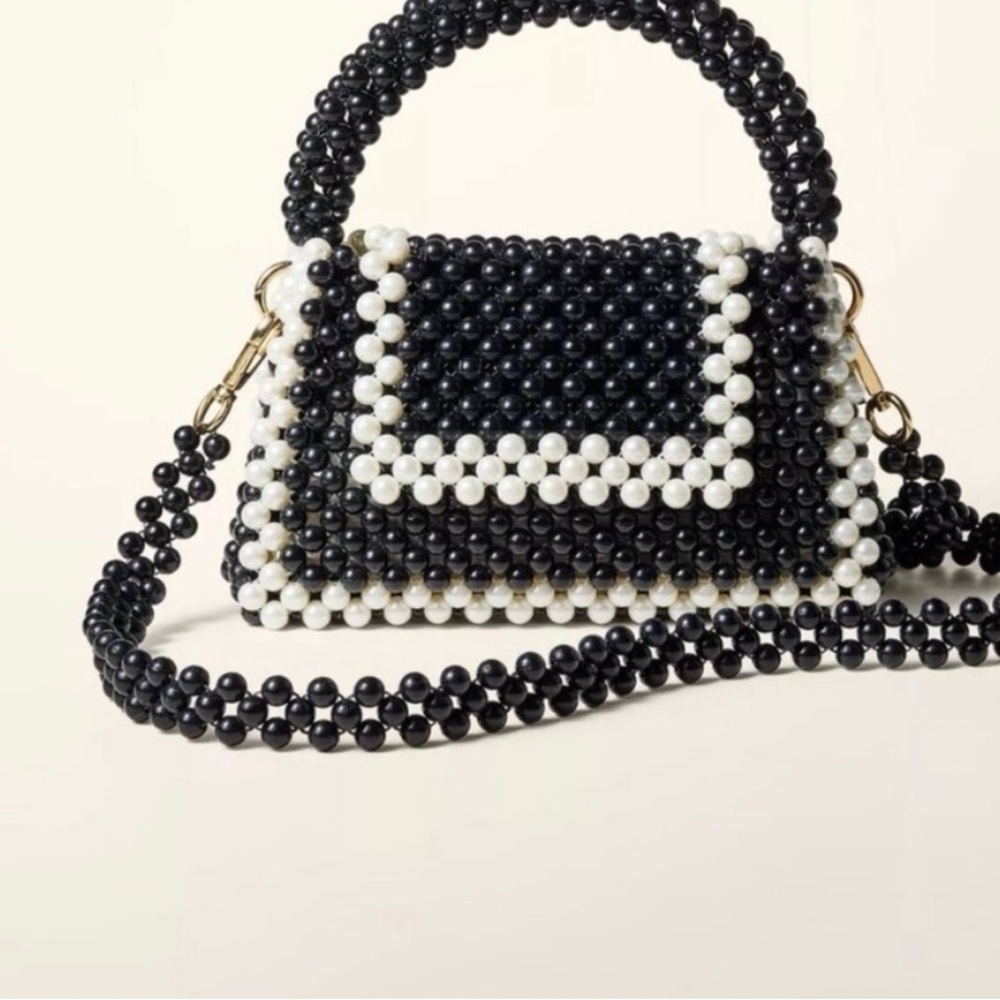 Kate Spade Black and White Beaded Mini Bag